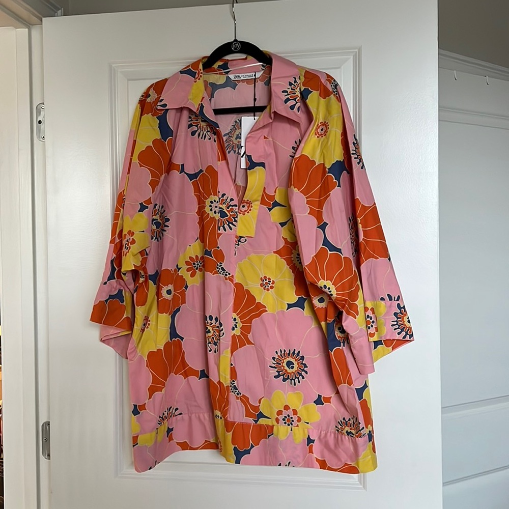 Zara printed mini dress